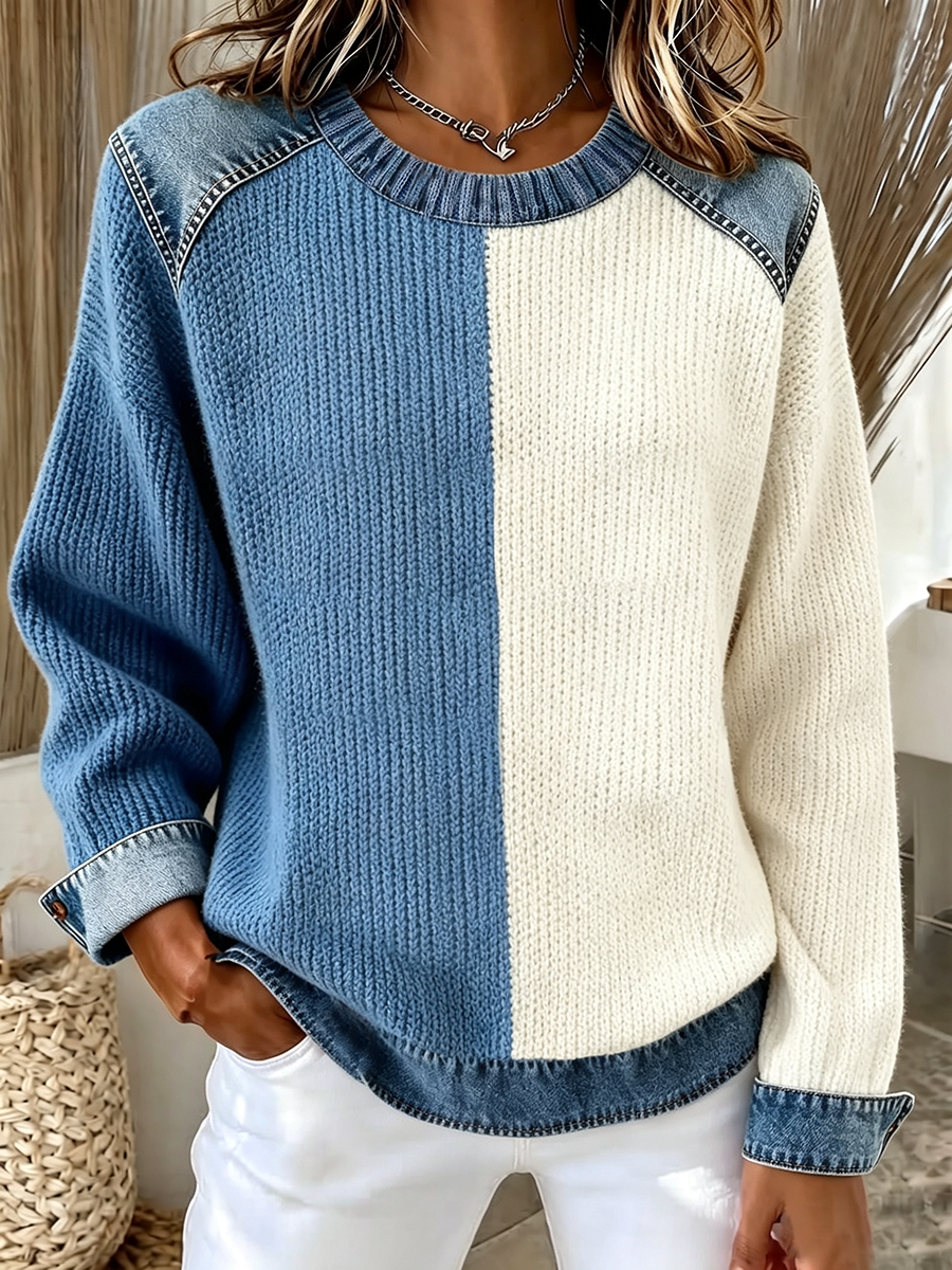 Chic Cozy Colorblock Knit Sweater